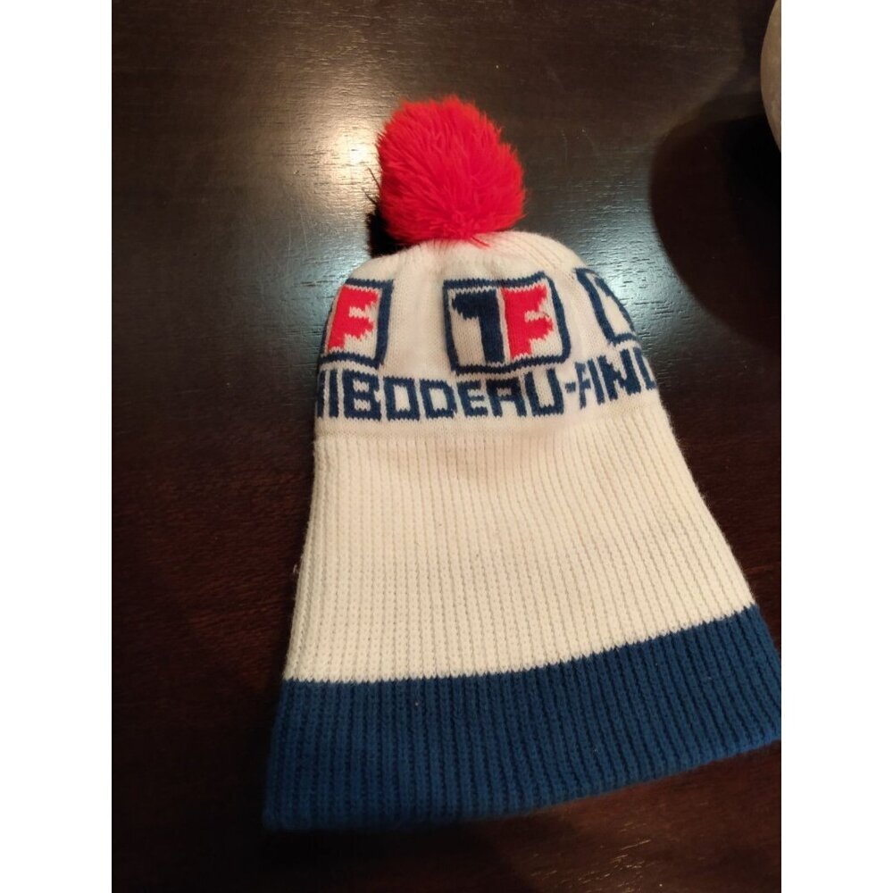 Vintage Thibodeau Finch Express Beanie toque One size Transportation Pom Pom